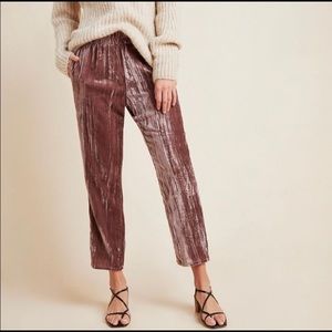 NWT Anthropologie Tina Jo velvet tapered trousers